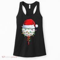 Golfing Christmas Pajama Funny Holiday Santa Hat Women's Tank Top thumb 0