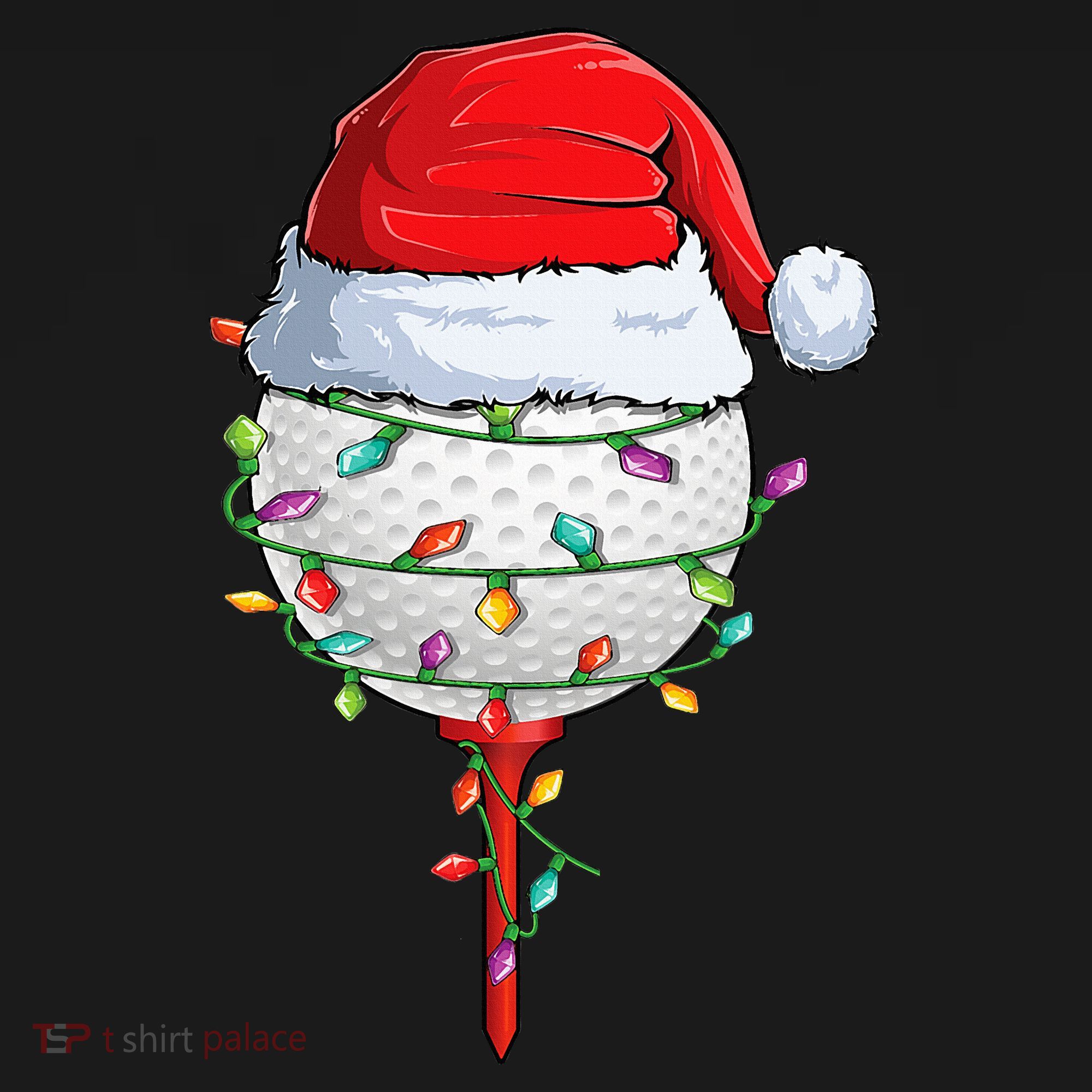 Golfing Christmas Pajama Funny Holiday Santa Hat Women's Tank Top