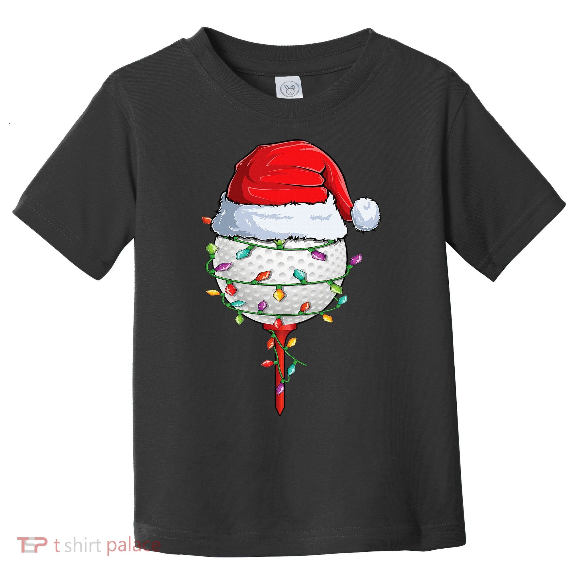 Golfing Christmas Pajama Funny Holiday Santa Hat Toddler T-Shirt