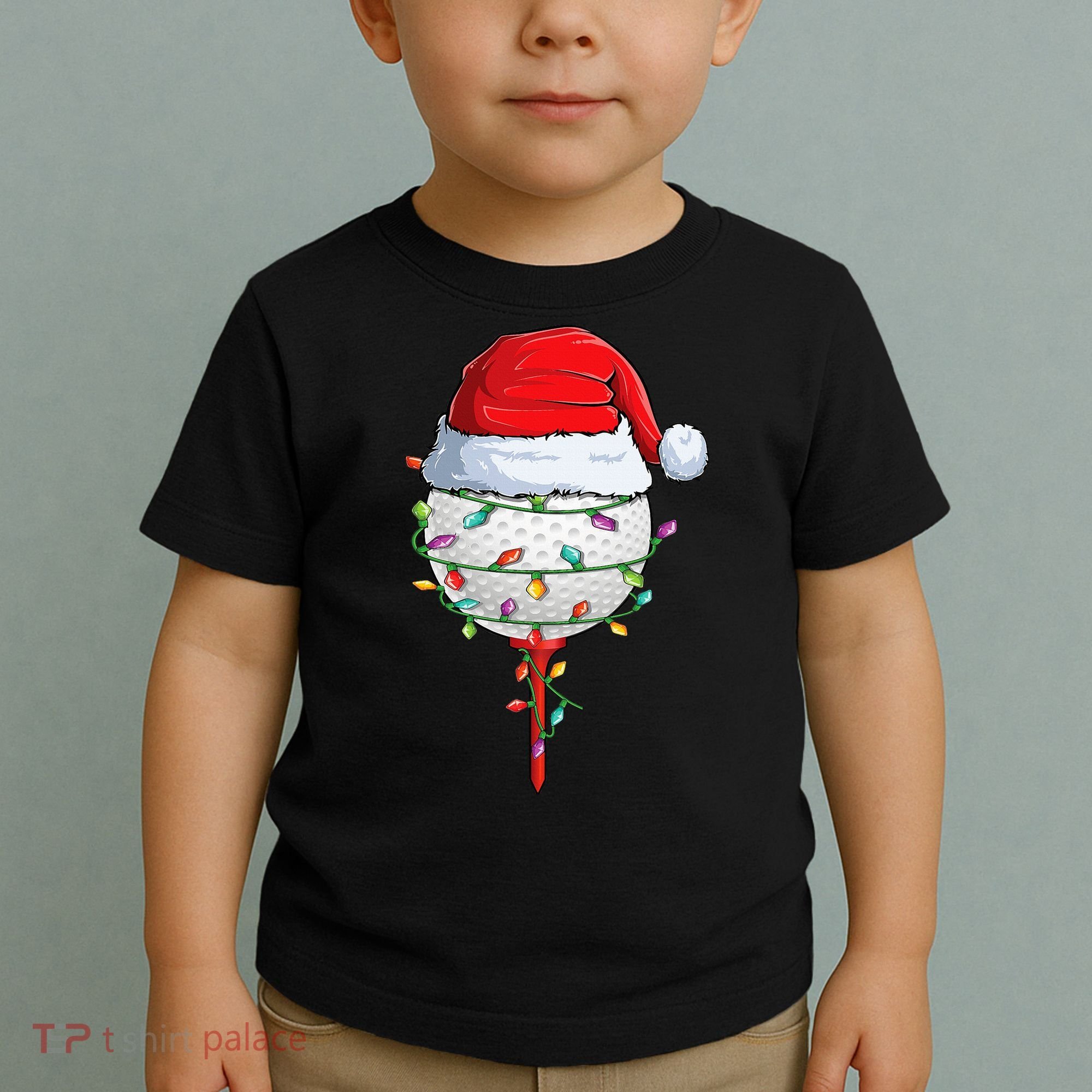 Golfing Christmas Pajama Funny Holiday Santa Hat Toddler T-Shirt