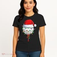 Golfing Christmas Pajama Funny Holiday Santa Hat Women's T-Shirt thumb 4