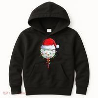 Golfing Christmas Pajama Funny Holiday Santa Hat Kids Hoodie thumb 0