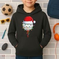 Golfing Christmas Pajama Funny Holiday Santa Hat Kids Hoodie thumb 2