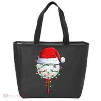 Golfing Christmas Pajama Funny Holiday Santa Hat Tote Bag thumb 0