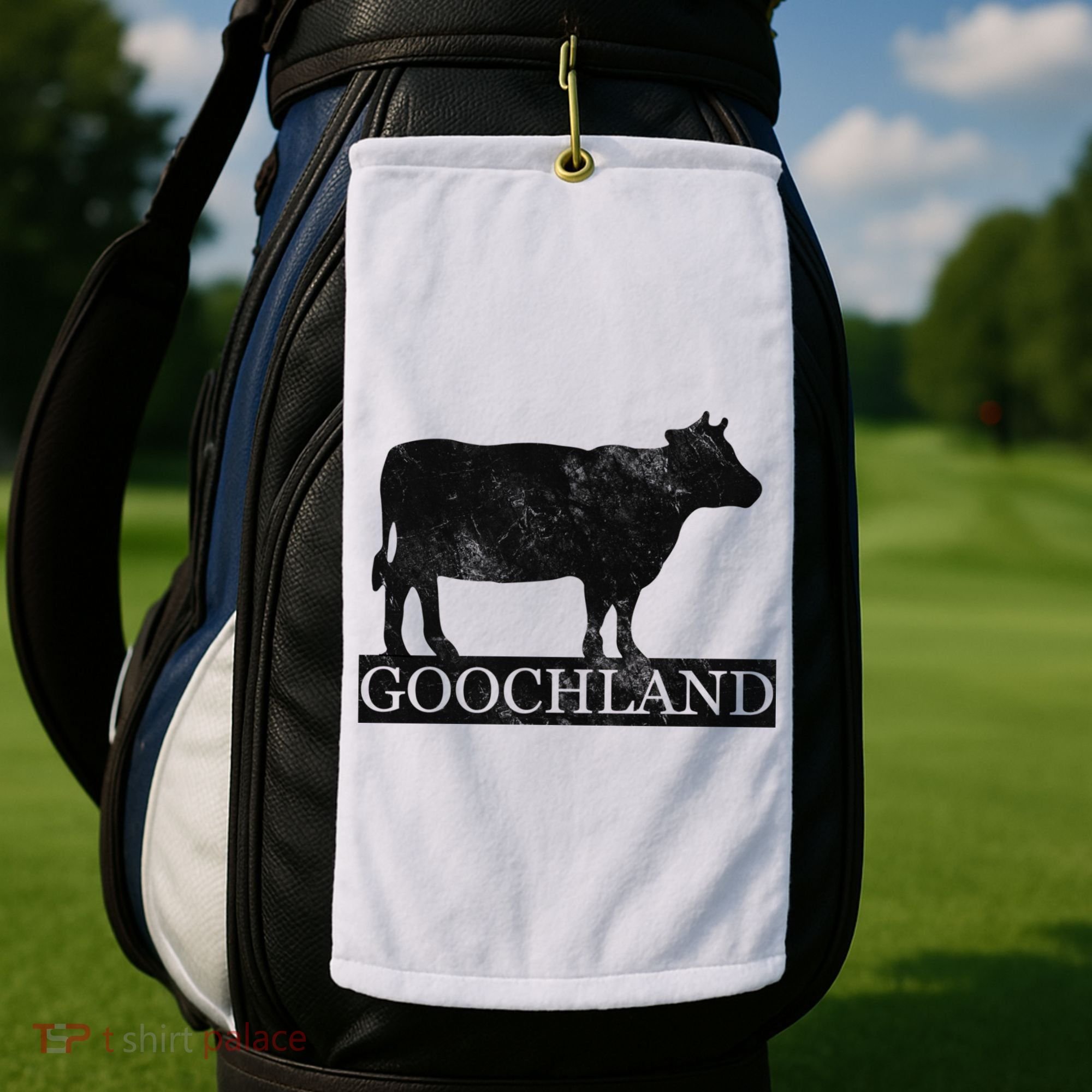 Goochland Cow Pocket Logo Golf Towel