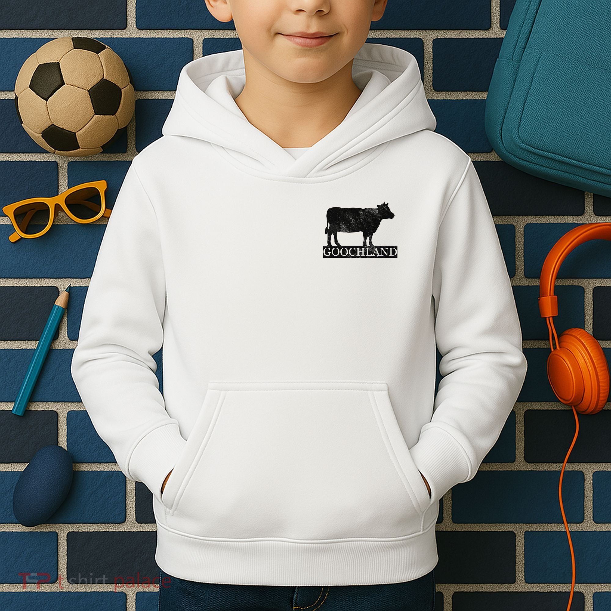 Goochland Cow Pocket Logo Kids Hoodie