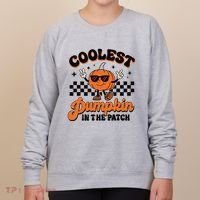 Groovy Coolest Pumpkin In The Patch Halloween For Boy Kids Women's Sweatshirt thumb 0