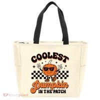 Groovy Coolest Pumpkin In The Patch Halloween For Boy Kids Tote Bag thumb 0