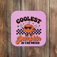 Groovy Coolest Pumpkin In The Patch Halloween For Boy Kids Coaster thumb 0
