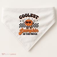 Groovy Coolest Pumpkin In The Patch Halloween For Boy Kids USA-Made Doggie Bandana thumb 0