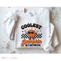 Groovy Coolest Pumpkin In The Patch Halloween For Boy Kids Sweatshirt thumb 2