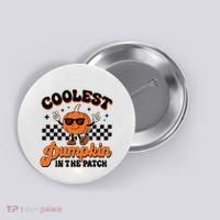 Groovy Coolest Pumpkin In The Patch Halloween For Boy Kids Button thumb 0