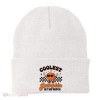 Groovy Coolest Pumpkin In The Patch Halloween For Boy Kids Beanie thumb 0