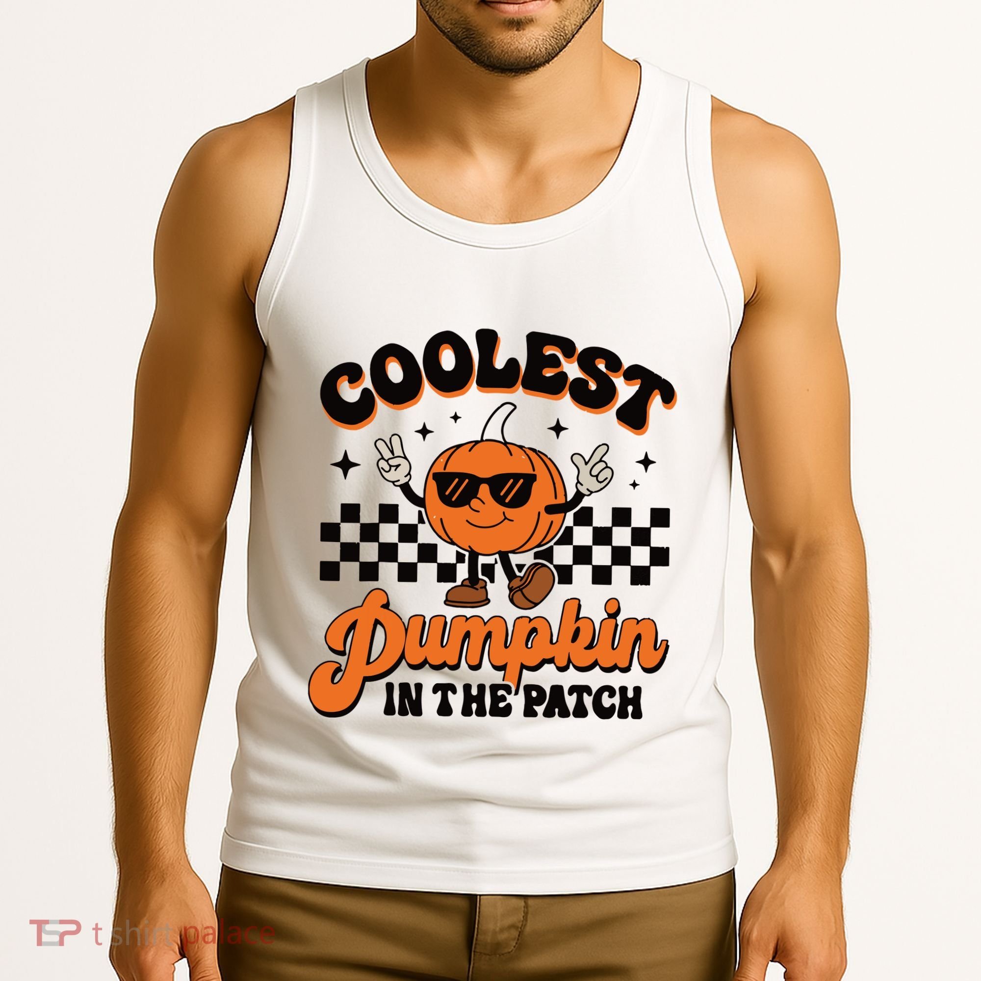Groovy Coolest Pumpkin In The Patch Halloween For Boy Kids Tank Top