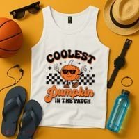 Groovy Coolest Pumpkin In The Patch Halloween For Boy Kids Tank Top thumb 4