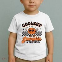 Groovy Coolest Pumpkin In The Patch Halloween For Boy Kids Toddler T-Shirt thumb 2