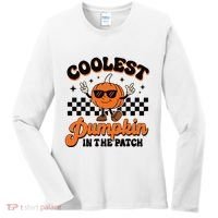 Groovy Coolest Pumpkin In The Patch Halloween For Boy Kids Women's Long Sleeve Shirt thumb 0