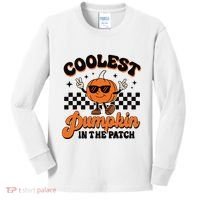 Groovy Coolest Pumpkin In The Patch Halloween For Boy Kids Kids Long Sleeve Shirt thumb 0