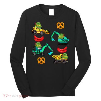 German Construction Pretzel Sausage Oktoberfest Long Sleeve Shirt