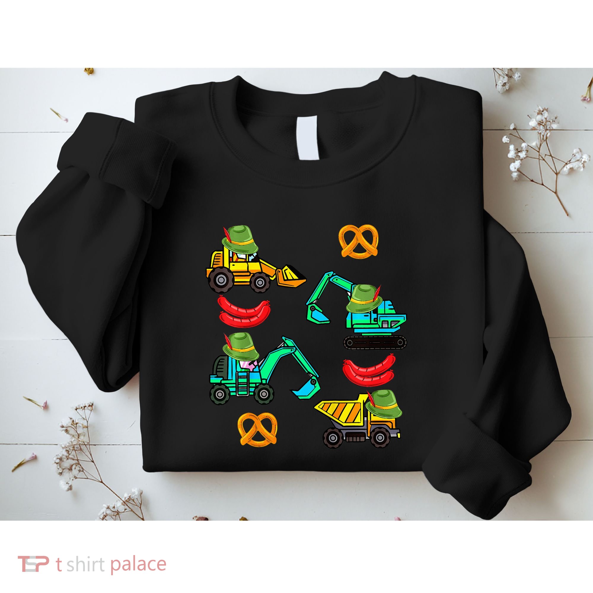 German Construction Pretzel Sausage Oktoberfest Sweatshirt