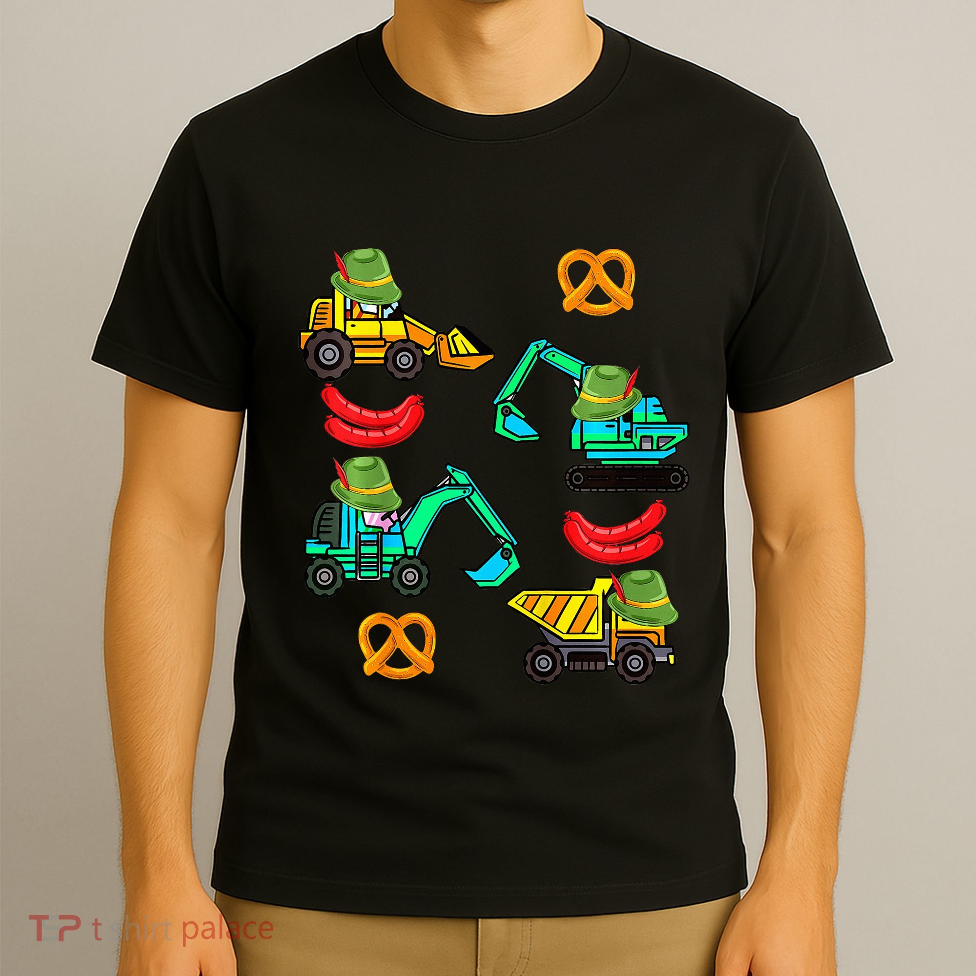 German Construction Pretzel Sausage Oktoberfest T-Shirt