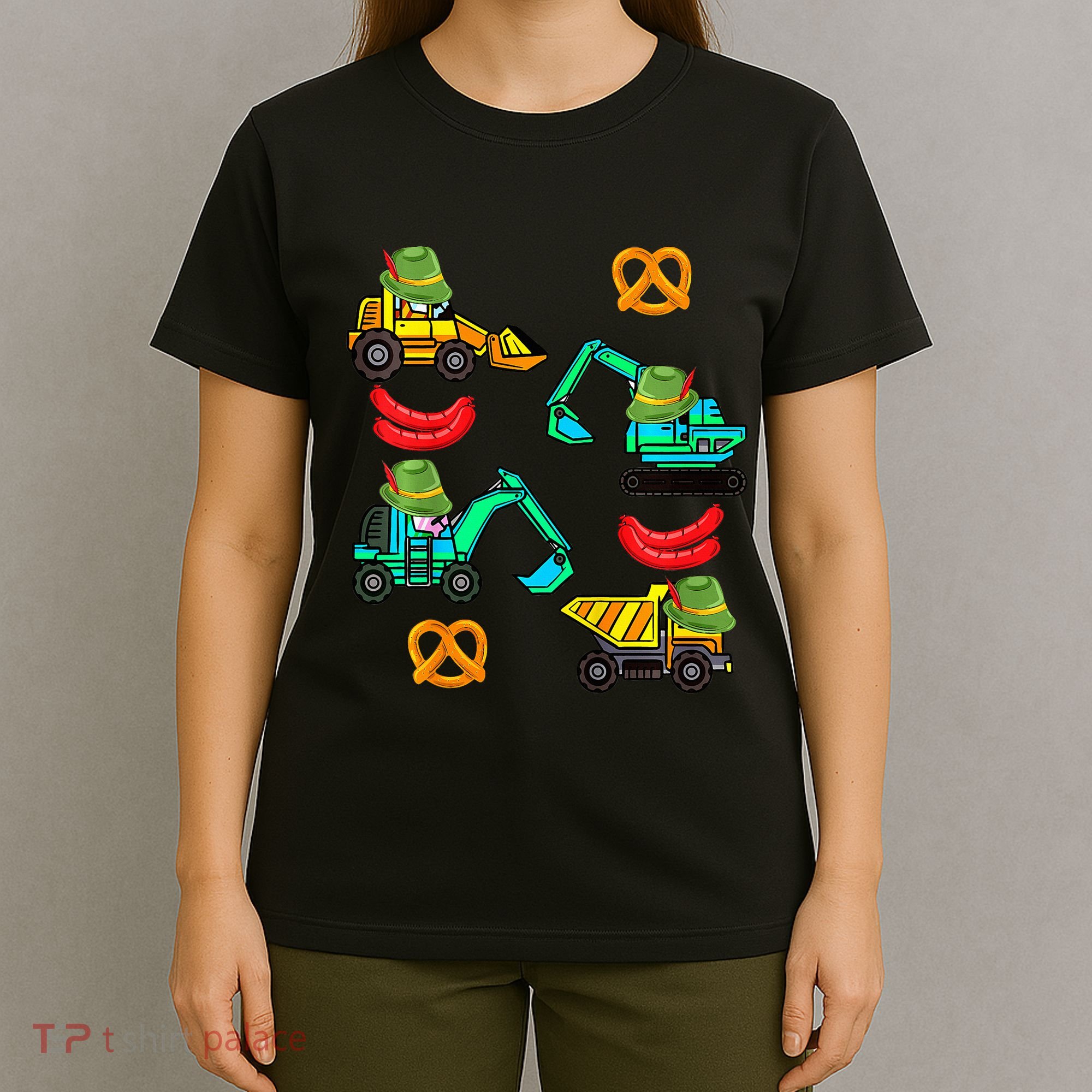 German Construction Pretzel Sausage Oktoberfest T-Shirt