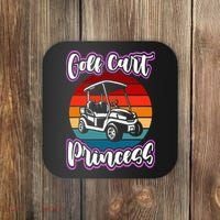 Golf Cart Princess Golfing Girl Golf Sport Lover Golfer Coaster thumb 0
