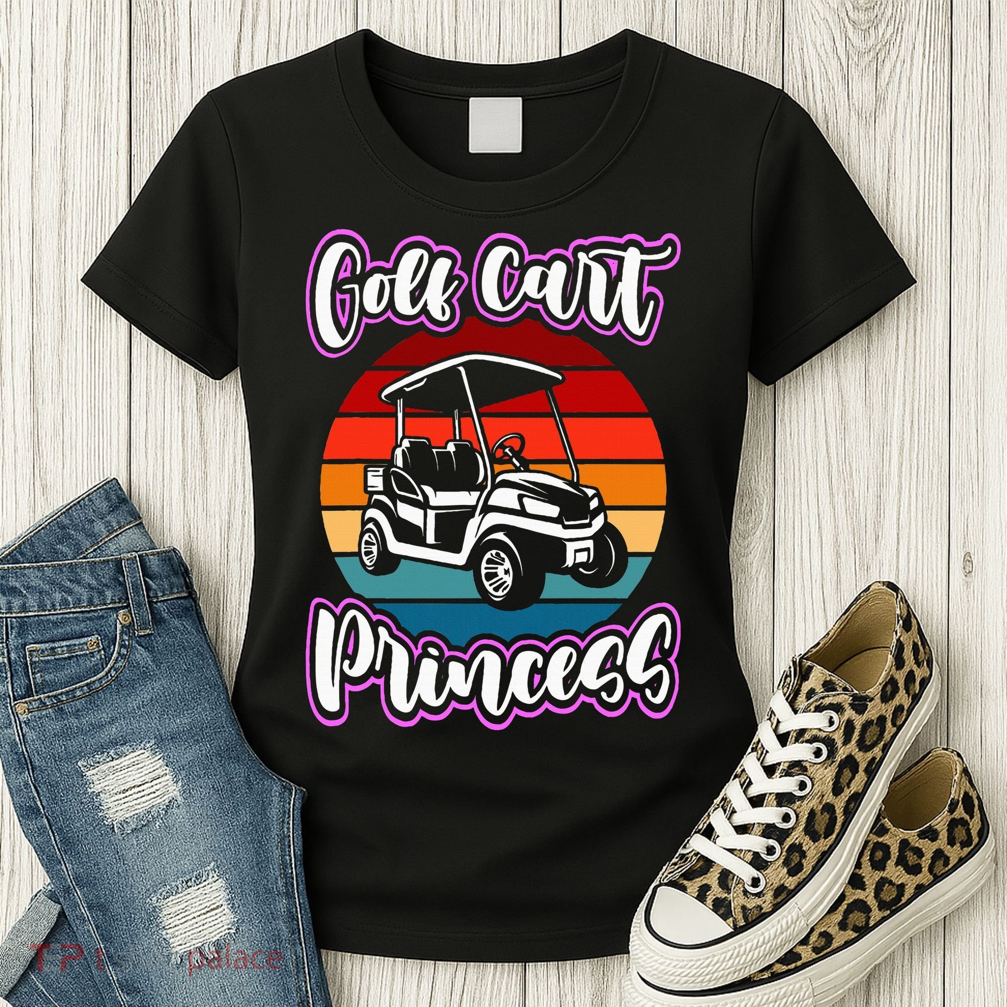 Golf Cart Princess Golfing Girl Golf Sport Lover Golfer Women's T-Shirt