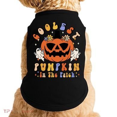Groovy Coolest Pumpkin In The Patch Ghost Halloween Costume Gift Doggie Tank
