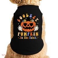 Groovy Coolest Pumpkin In The Patch Ghost Halloween Costume Gift Doggie Tank thumb 0