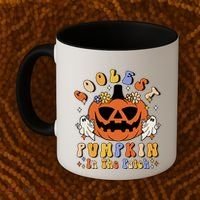 Groovy Coolest Pumpkin In The Patch Ghost Halloween Costume Gift Coffee Mug thumb 2