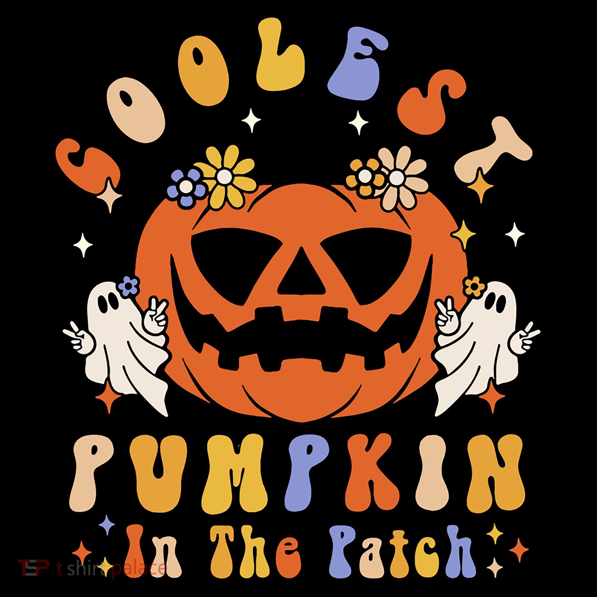 Groovy Coolest Pumpkin In The Patch Ghost Halloween Costume Gift Women's Hoodie