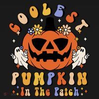 Groovy Coolest Pumpkin In The Patch Ghost Halloween Costume Gift Ornament thumb 1