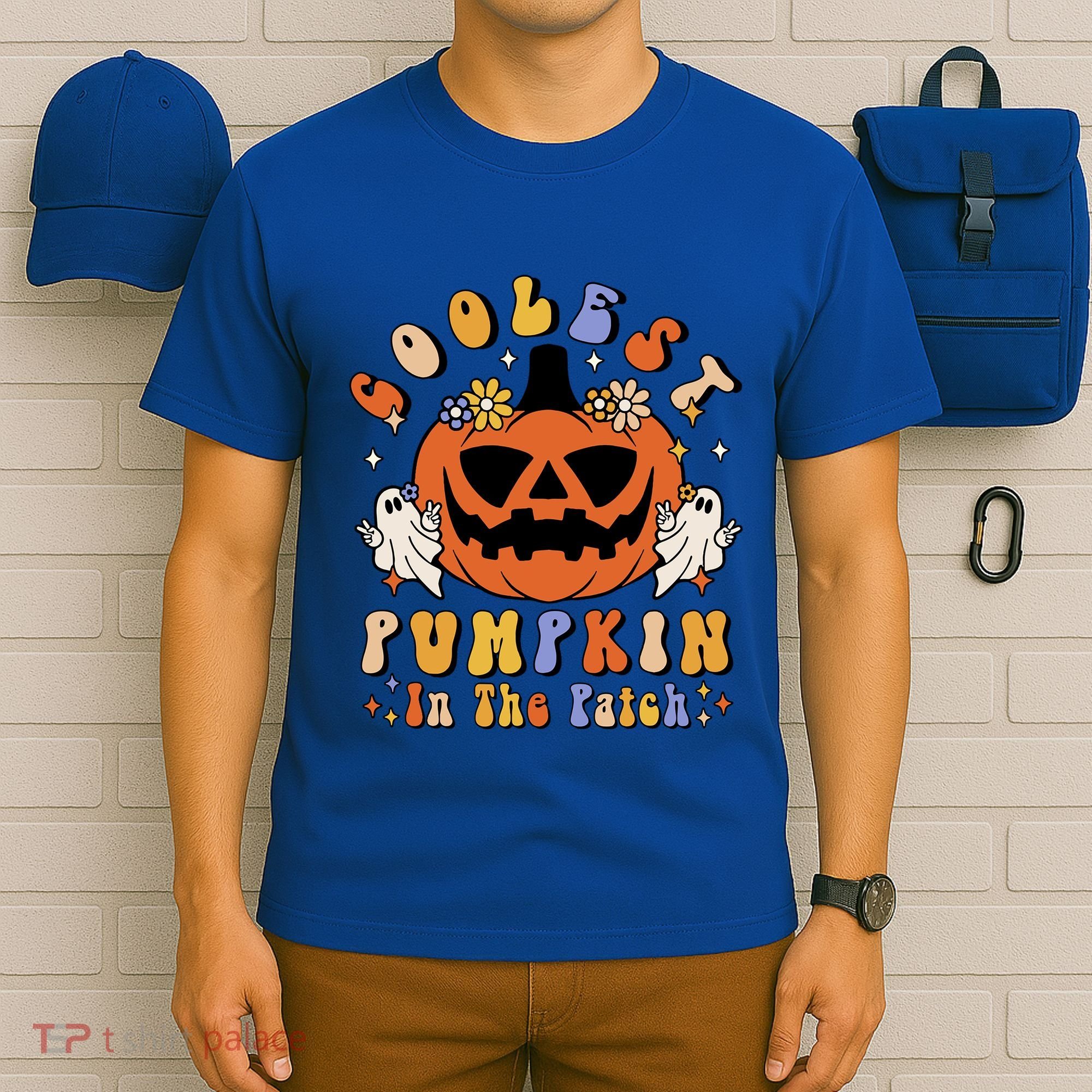 Groovy Coolest Pumpkin In The Patch Ghost Halloween Costume Gift T-Shirt