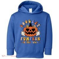 Groovy Coolest Pumpkin In The Patch Ghost Halloween Costume Gift Toddler Hoodie thumb 0