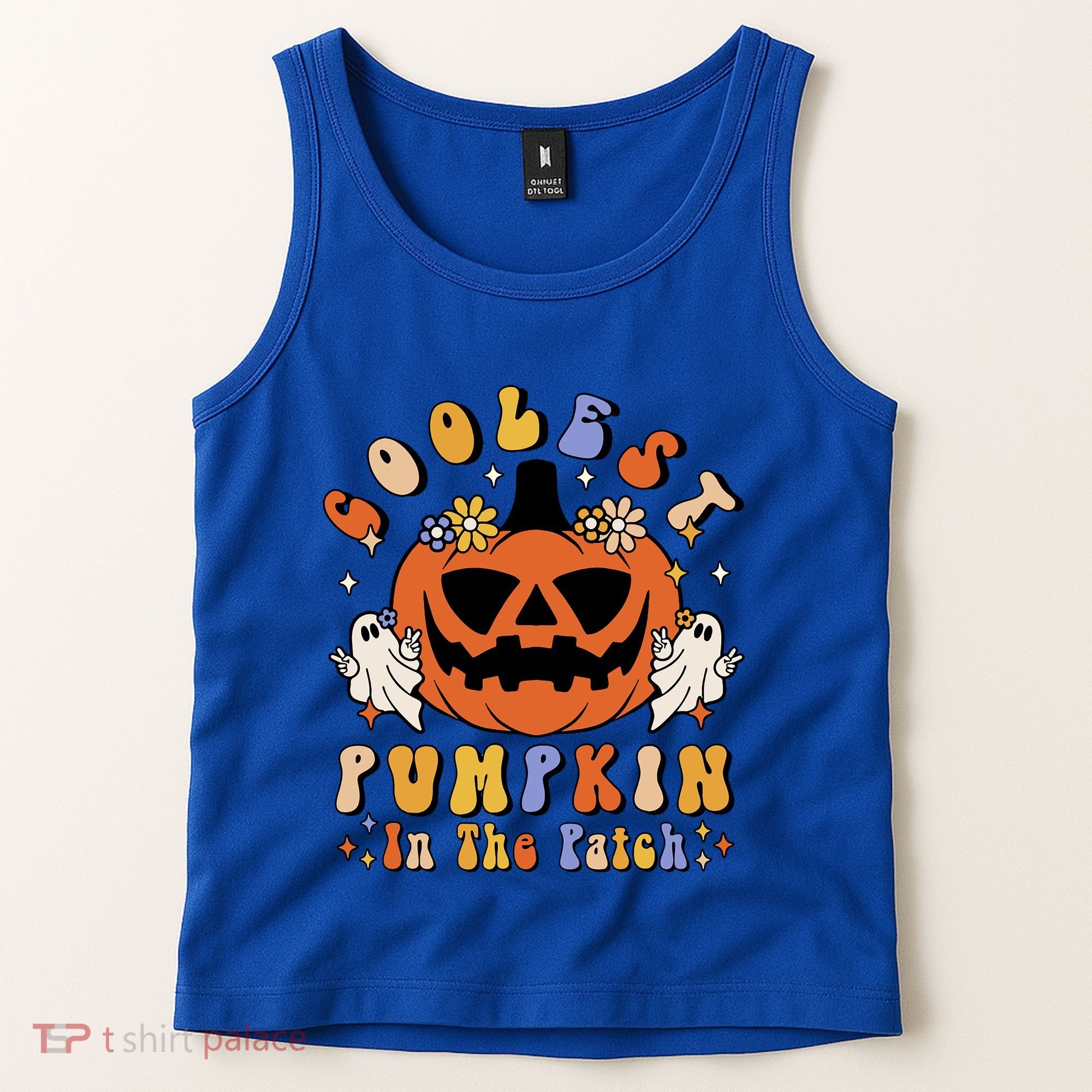 Groovy Coolest Pumpkin In The Patch Ghost Halloween Costume Gift Tank Top