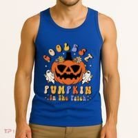 Groovy Coolest Pumpkin In The Patch Ghost Halloween Costume Gift Tank Top thumb 3