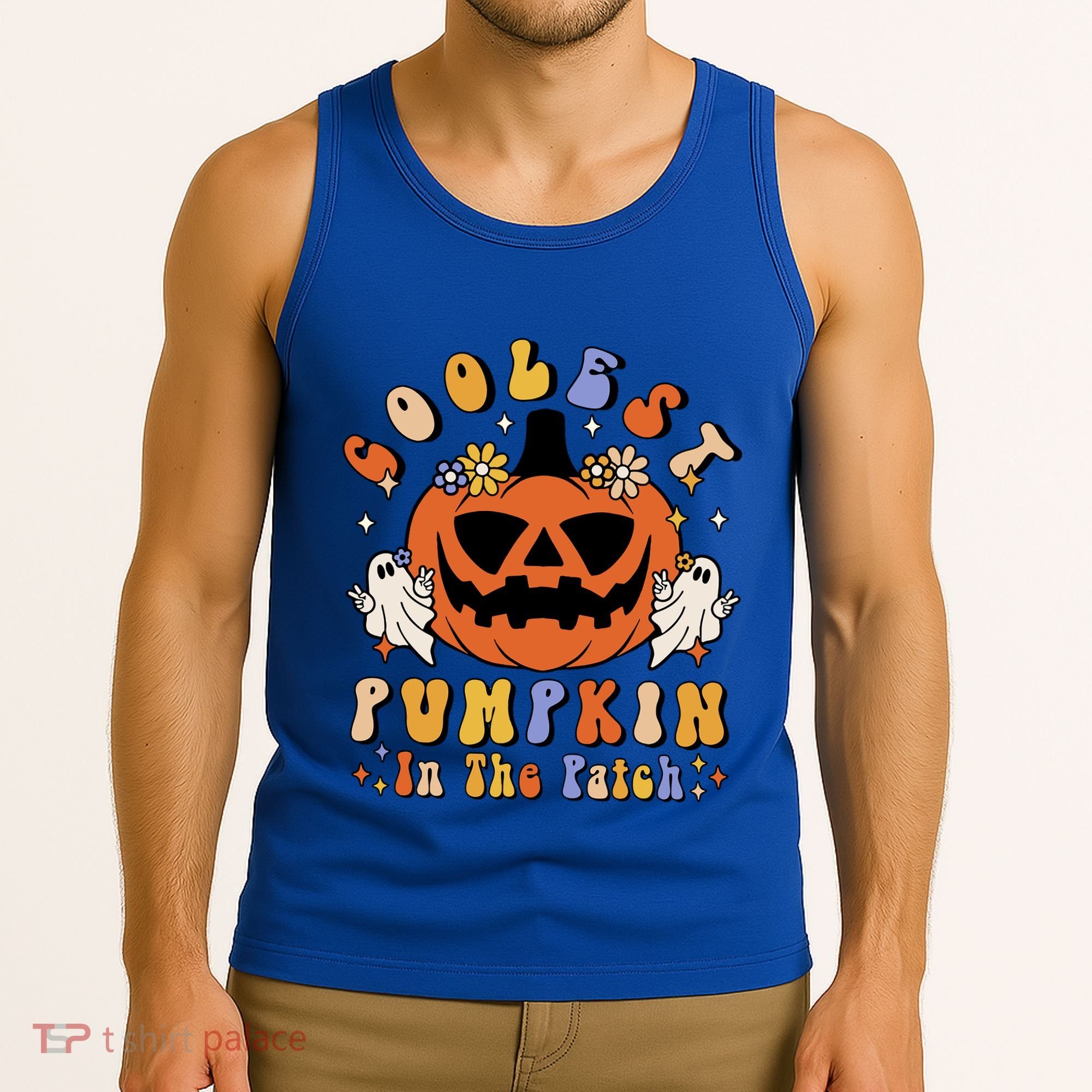 Groovy Coolest Pumpkin In The Patch Ghost Halloween Costume Gift Tank Top