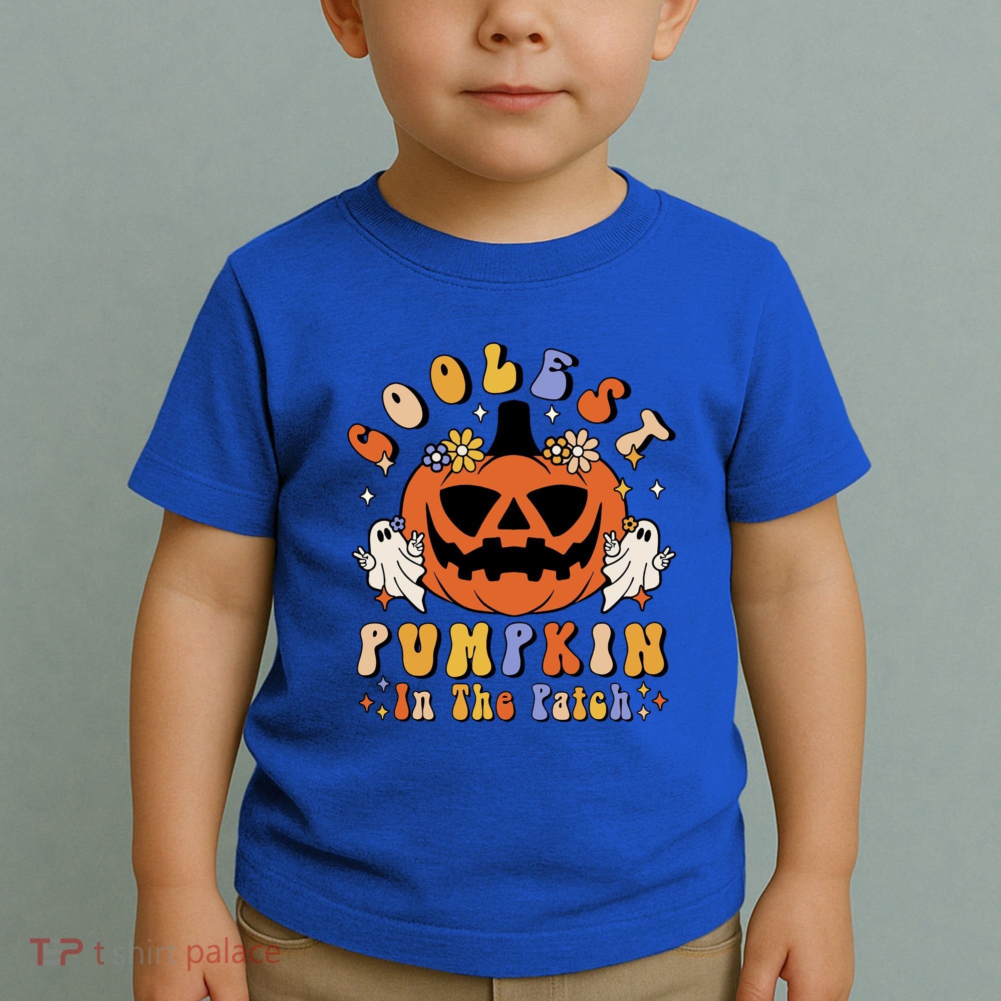 Groovy Coolest Pumpkin In The Patch Ghost Halloween Costume Gift Toddler T-Shirt