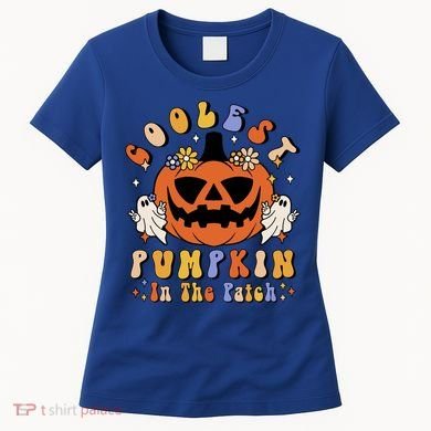 Groovy Coolest Pumpkin In The Patch Ghost Halloween Costume Gift Women's T-Shirt