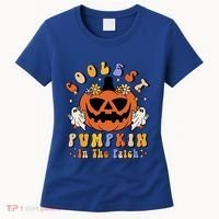 Groovy Coolest Pumpkin In The Patch Ghost Halloween Costume Gift Women's T-Shirt thumb 0