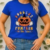Groovy Coolest Pumpkin In The Patch Ghost Halloween Costume Gift Women's T-Shirt thumb 2