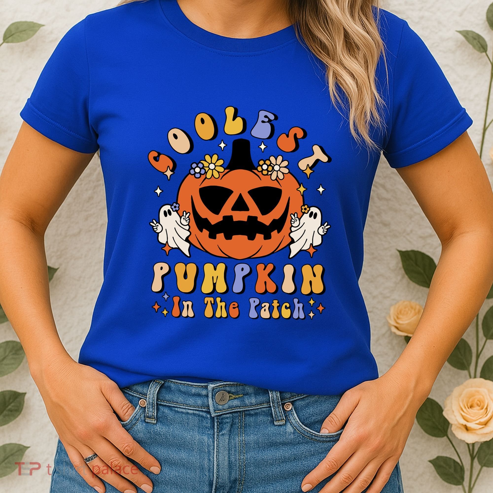 Groovy Coolest Pumpkin In The Patch Ghost Halloween Costume Gift Women's T-Shirt