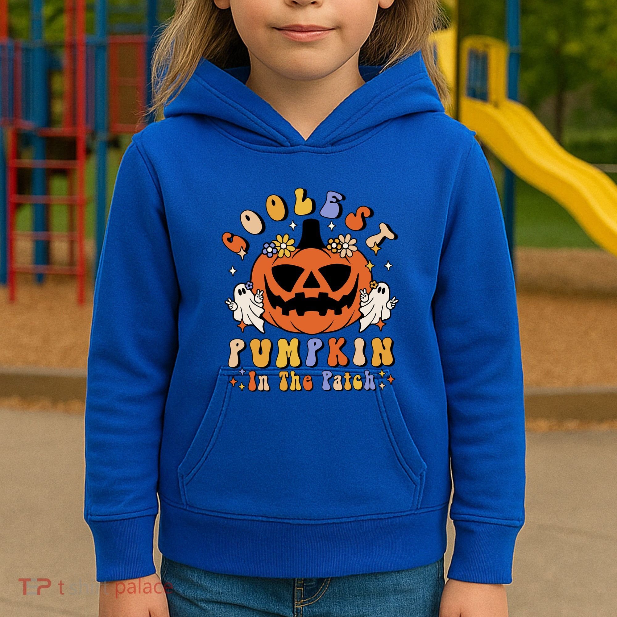 Groovy Coolest Pumpkin In The Patch Ghost Halloween Costume Gift Kids Hoodie