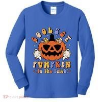 Groovy Coolest Pumpkin In The Patch Ghost Halloween Costume Gift Kids Long Sleeve Shirt thumb 0