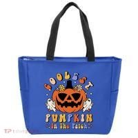 Groovy Coolest Pumpkin In The Patch Ghost Halloween Costume Gift Tote Bag thumb 0