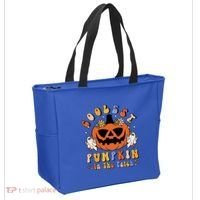 Groovy Coolest Pumpkin In The Patch Ghost Halloween Costume Gift Tote Bag thumb 2