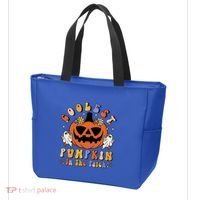 Groovy Coolest Pumpkin In The Patch Ghost Halloween Costume Gift Tote Bag thumb 3