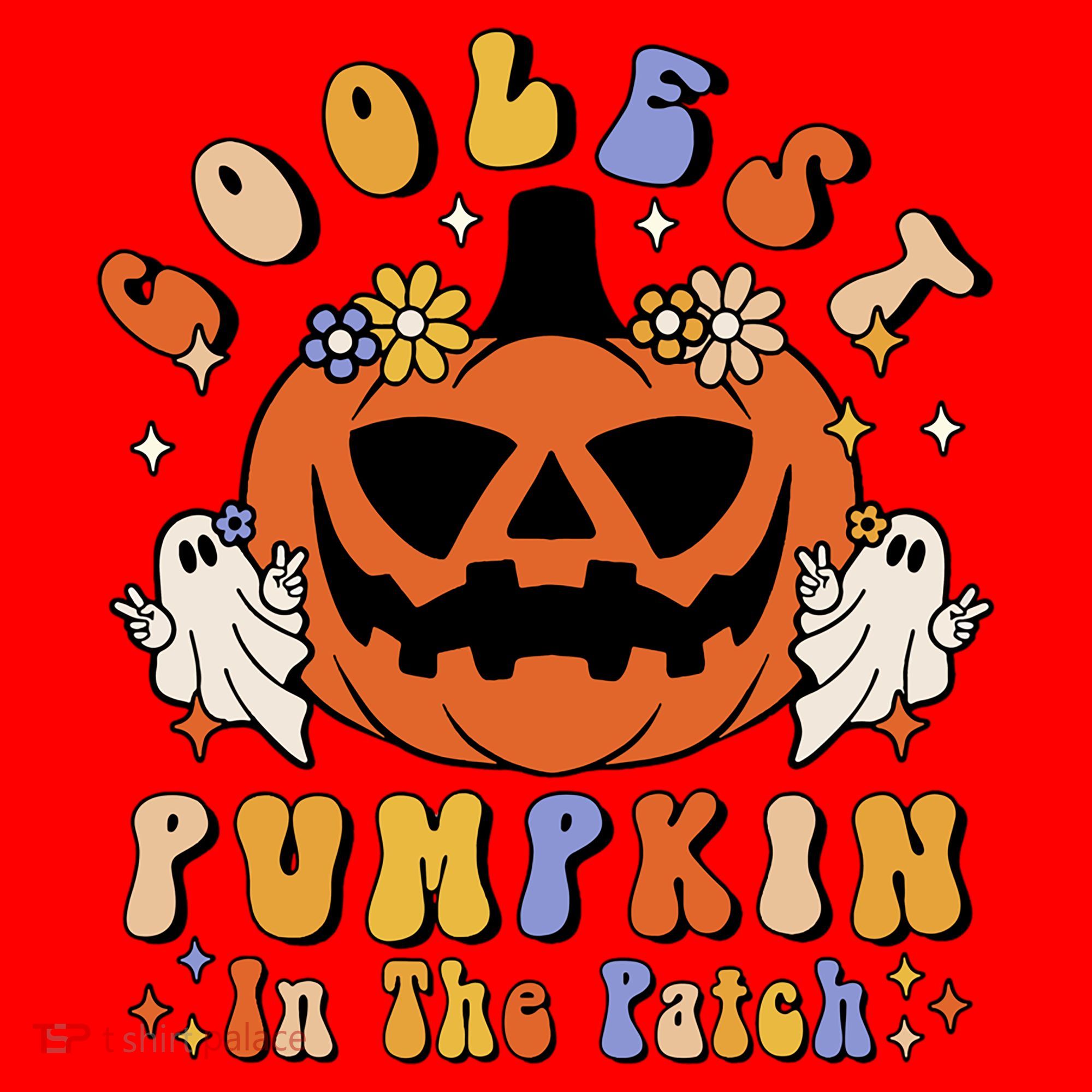 Groovy Coolest Pumpkin In The Patch Ghost Halloween Costume Gift Santa Hat