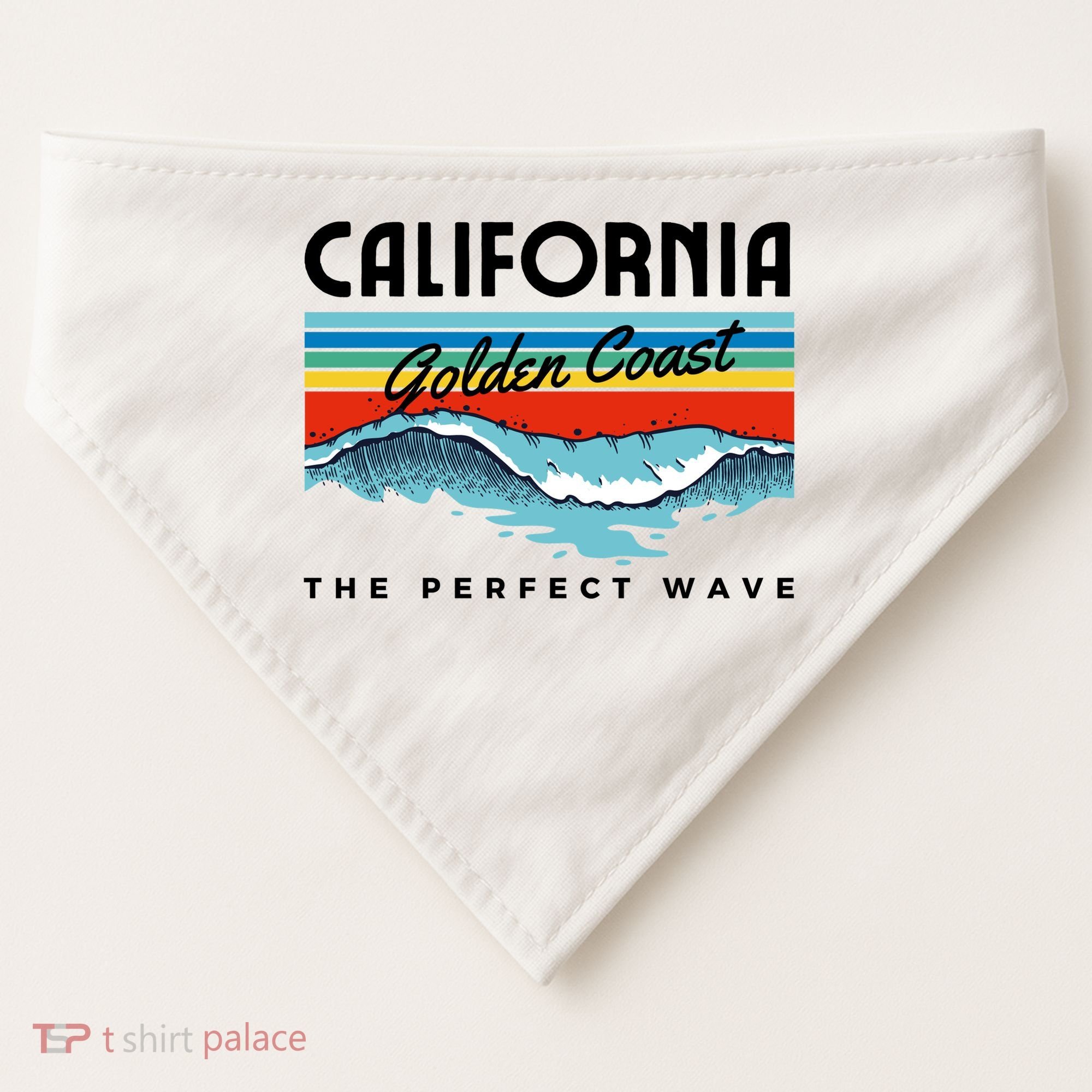 Golden Coast Perfect Wave California USA-Made Doggie Bandana
